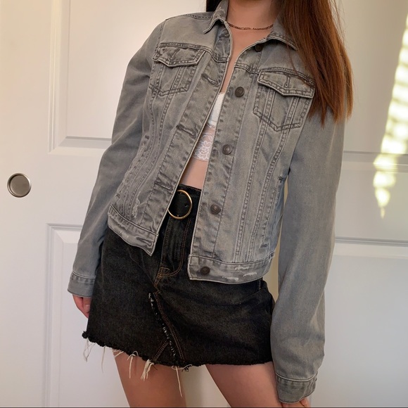 abercrombie distressed denim jacket - Picture 2 of 5